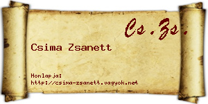 Csima Zsanett névjegykártya